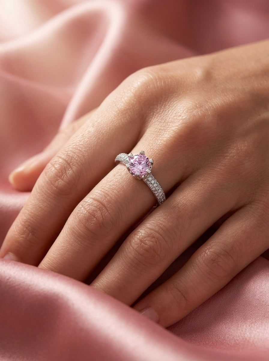 Lavender Crown Solitaire Ring 💍 💜