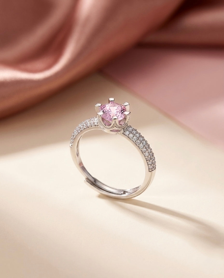 Lavender Crown Solitaire Ring 💍 💜
