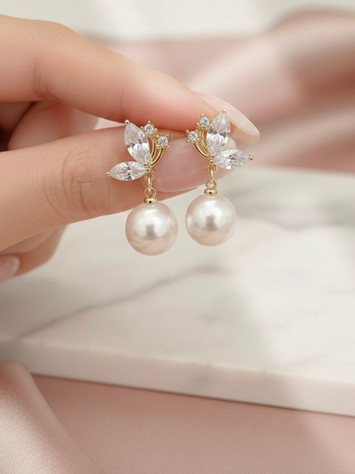 The Wings of Elegance Pearl Drop Earrings 🦋✨