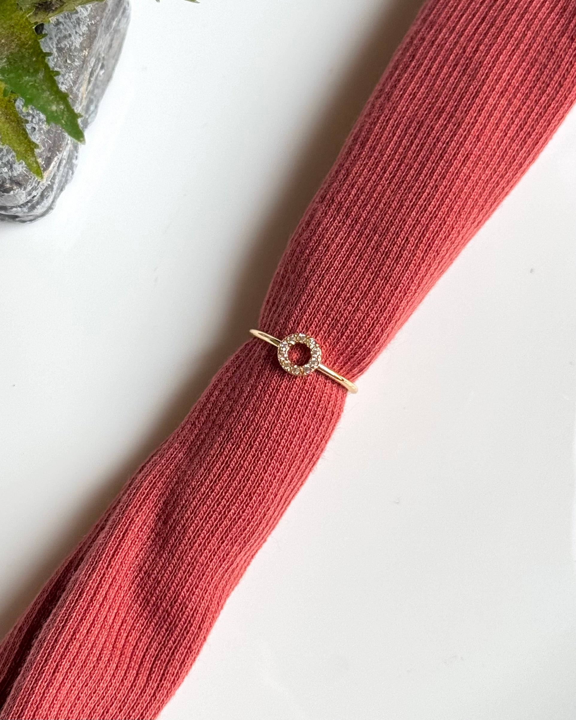 ✨ Gold Open Circle Crystal Ring | Minimalist Geometric Karma Ring ✨