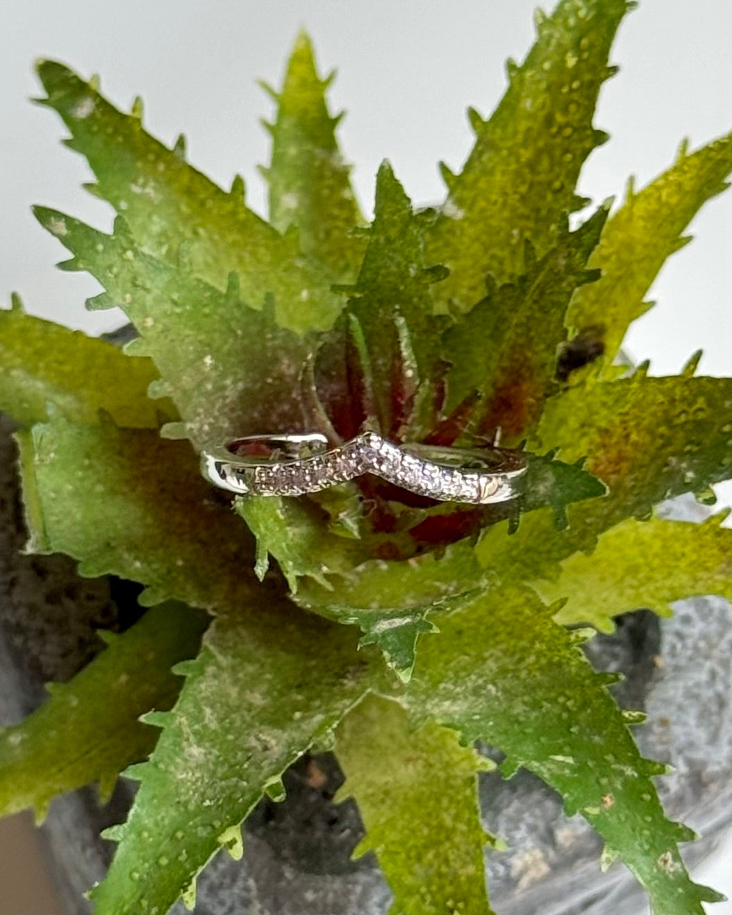 ✨ Silver Chevron Crystal Ring | Dainty V-Shaped Stackable Ring | Minimalist Wishbone Band ✨