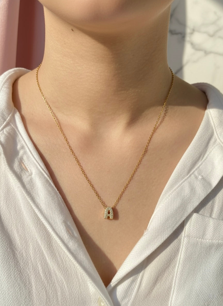 🔠 Initial Spark Necklace ✨ – A
