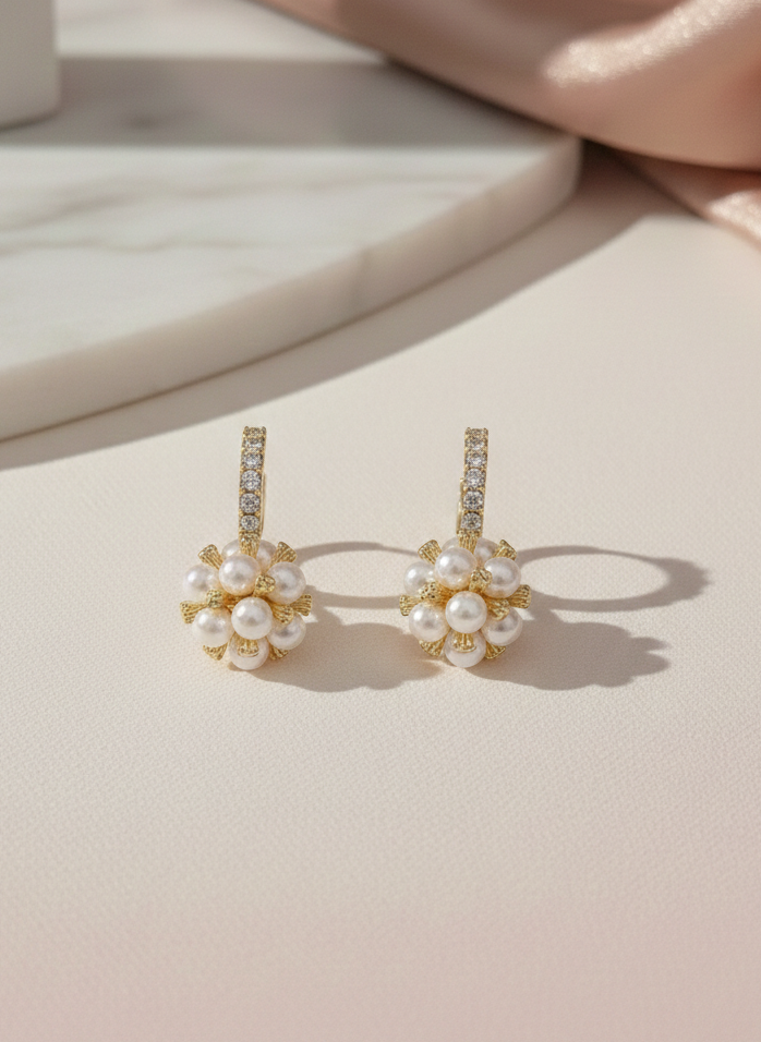 The Luminous Pearl Orb Huggies Earrings 🐚✨