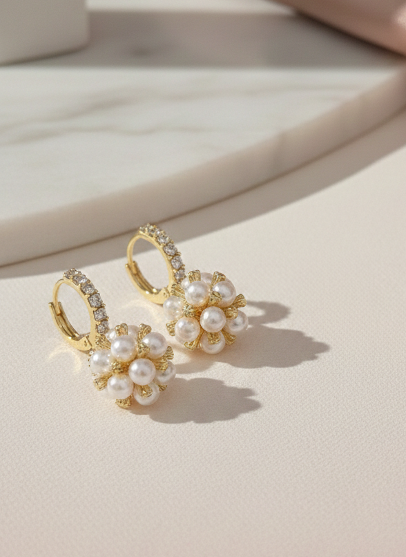 The Luminous Pearl Orb Huggies Earrings 🐚✨