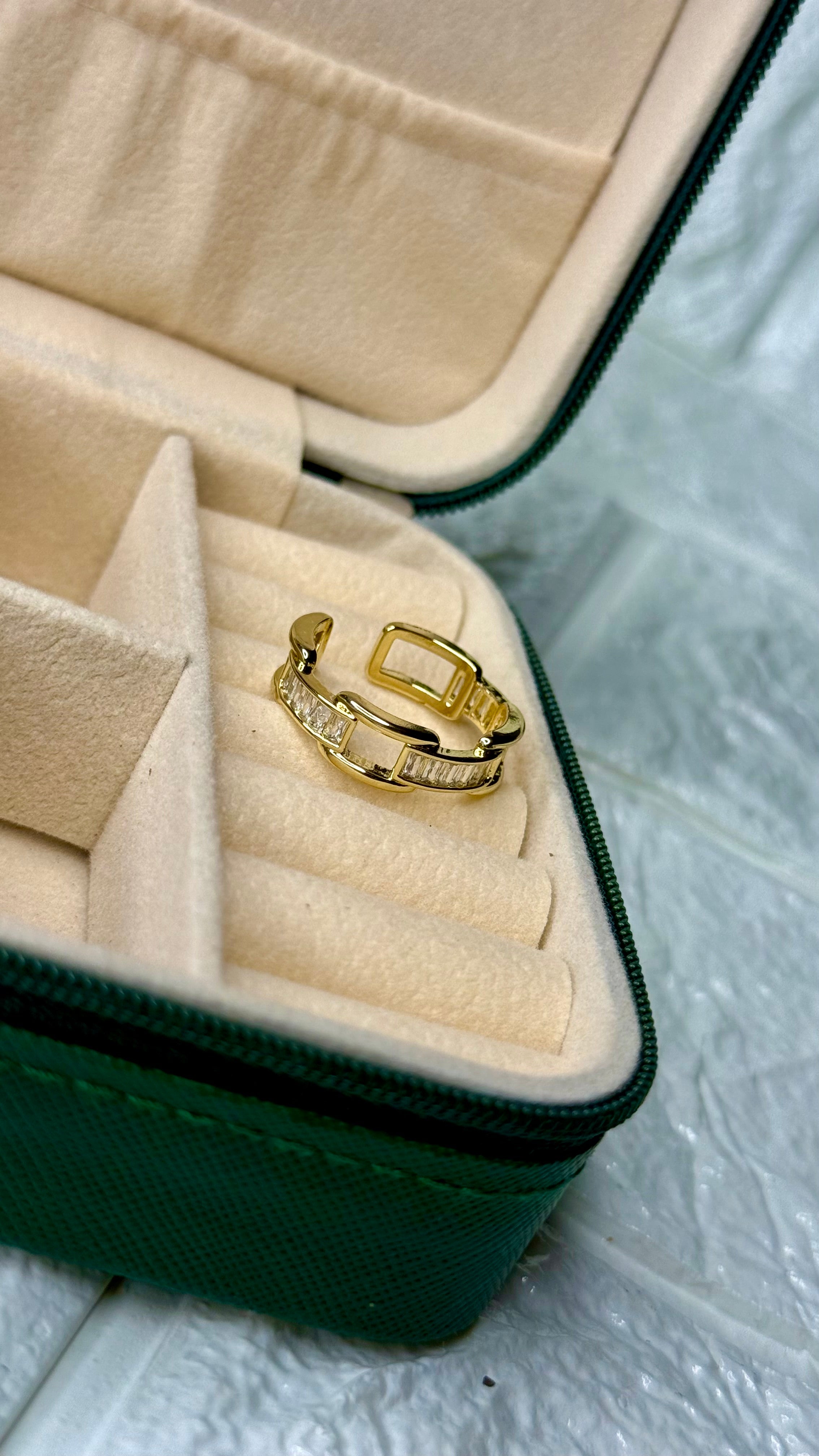 Stone Band Ring [adjustable]