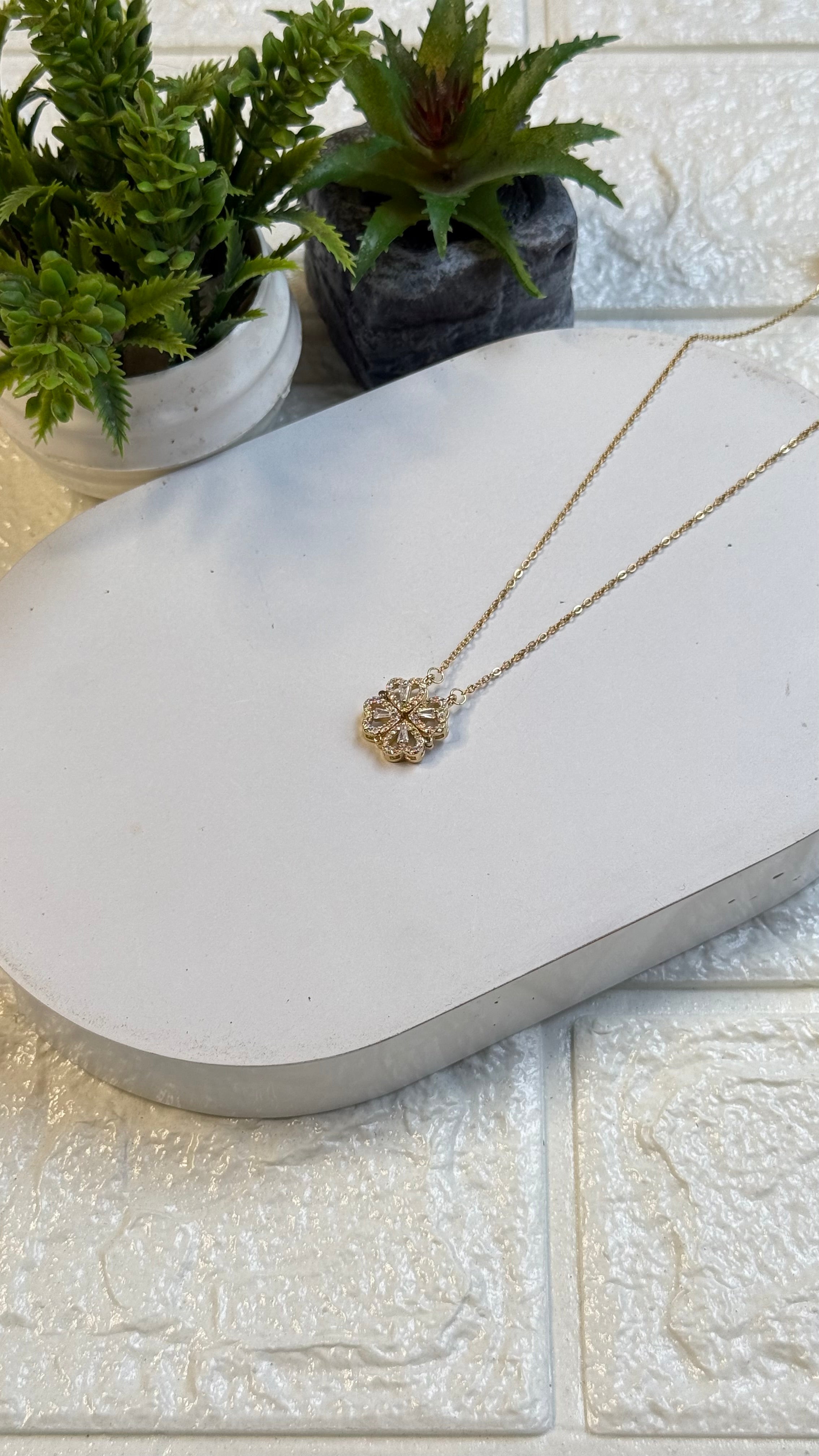 4 Heart Clover Necklace