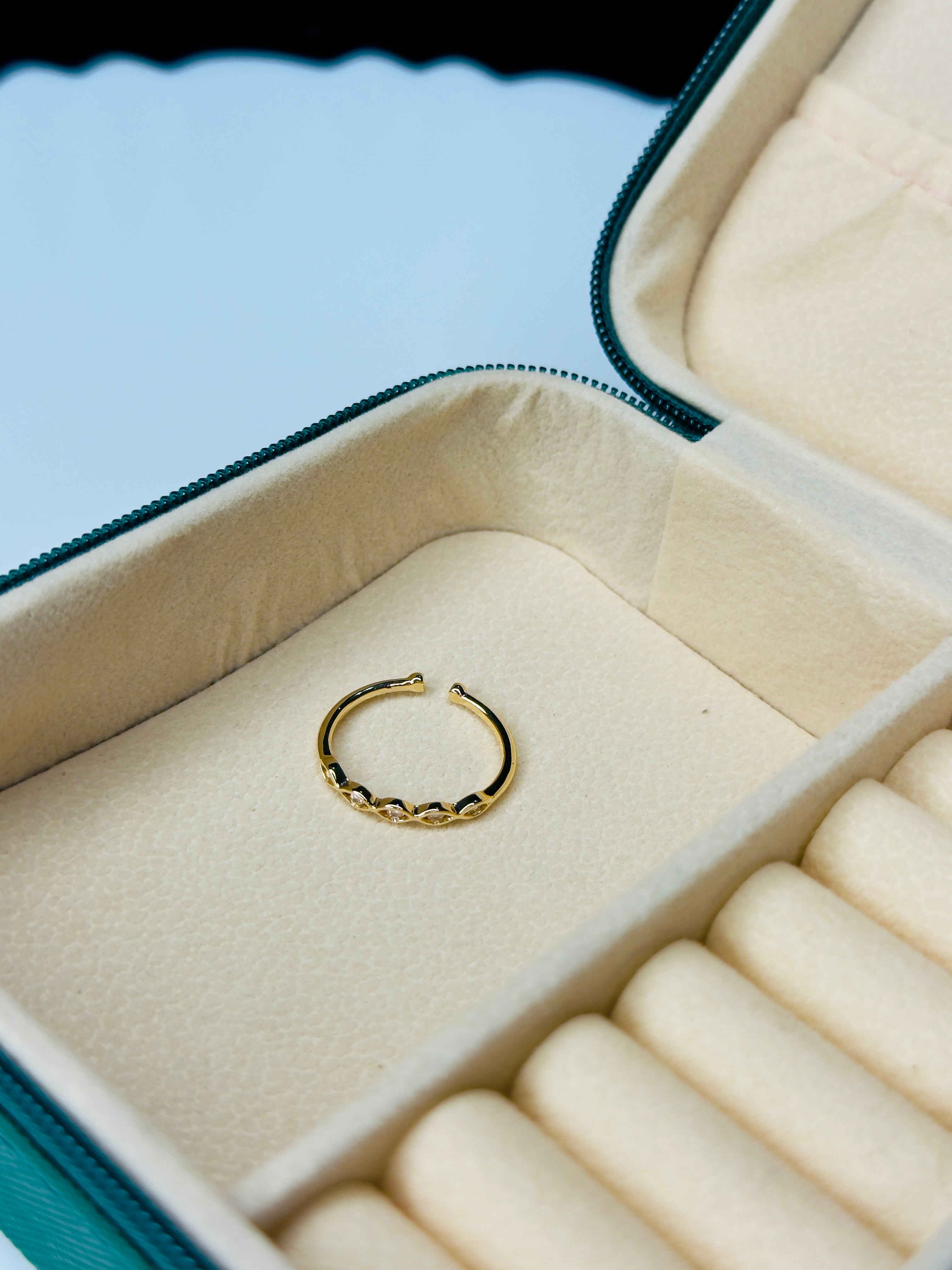 Golden Infinity Stone Ring (adjustable)