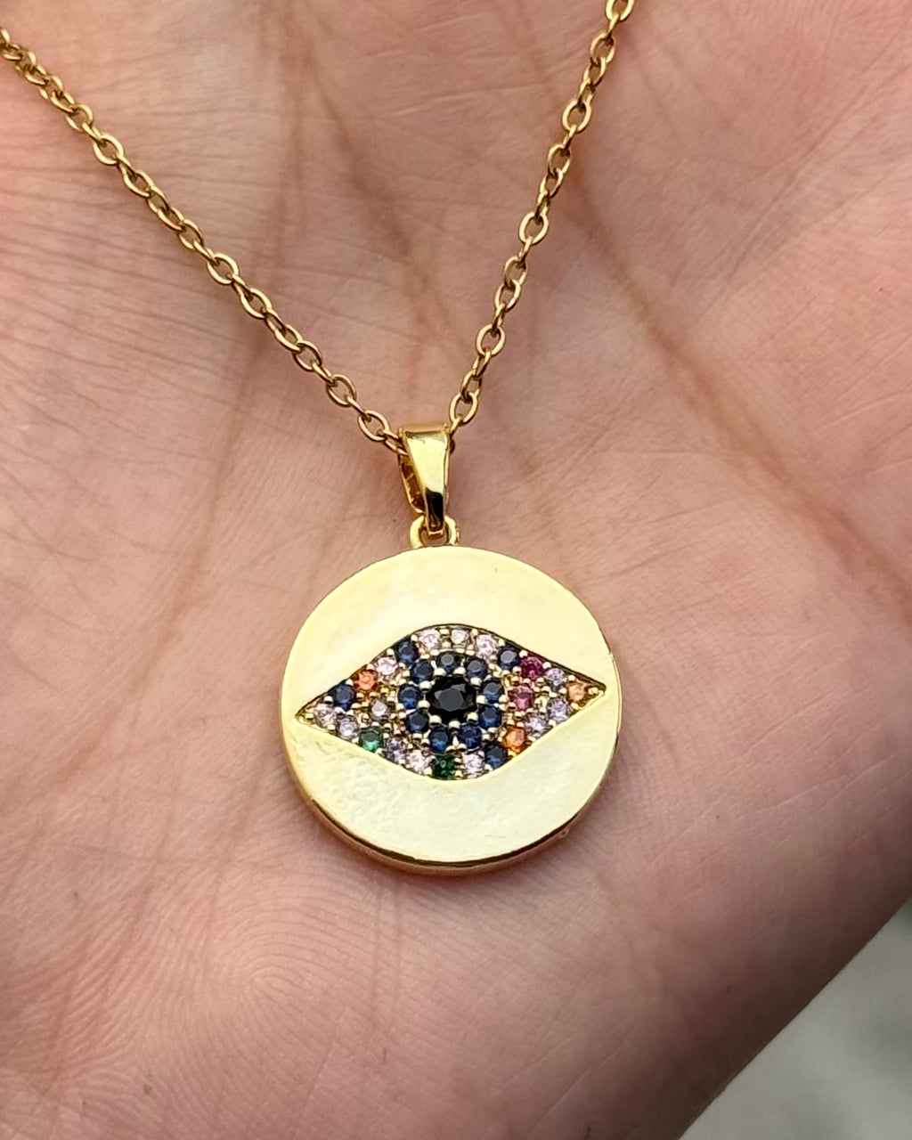 🧿 Evil Eye Necklace & Stud Earrings Set – Protection Meets Style